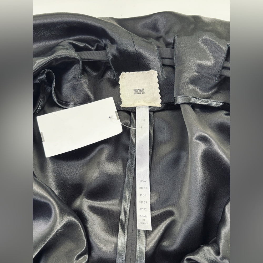 Roland Mouret Black Relaxed Fit Satin Sleeves & Collar “Orion” Opera Coat Sz 2/6 - Picture 9 of 14